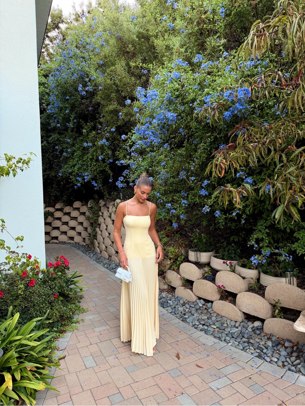 Aqua Pastel Yellow Pleated Maxi Dress - From Bloomingdale’s
